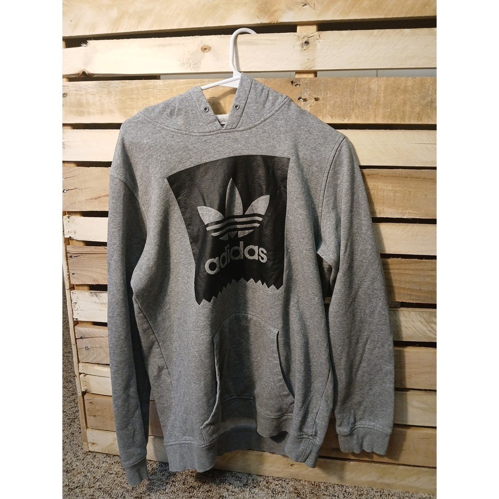 Adidas Originals Blackbird Trefoil Graphic GrayPullover Hoodie Men Medium!!